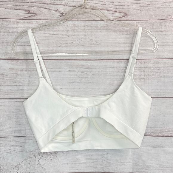 New Free People Intimately White Bonded Underwire Square Neck Bra Top Size Small - Picture 3 of 5